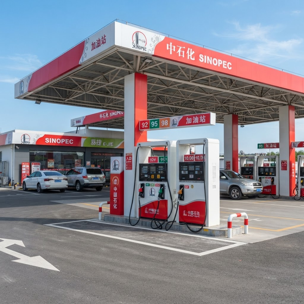 Sinopec Shepparton fuel pumps on the Goulburn Valley Highway